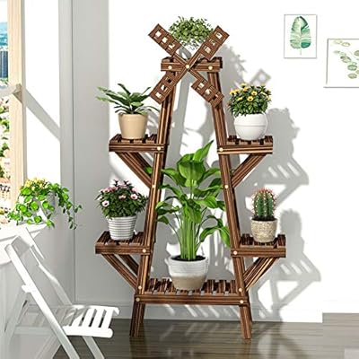 Wooden Plant Stand Flower Shelf 4tier Pot Shelves Bonsai Display