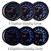 MaxTow Double Vision 10,000 RPM Tachometer Gauge - for 1-10 Cylinder Gas Powered Engines - Black Gauge Face - Blue LED Illuminated Dial - Analog & Digital Readouts - 2-1/16