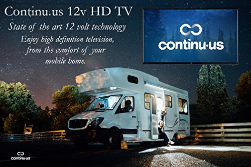 Continu.US 28” 12 Volt HD Television - LED Flat Screen TV Ideal for RVs/Campers / Motorhomes All Mobile Vehicle Use. 12v Car Cord Technology. Wide Screen and Lightweight.