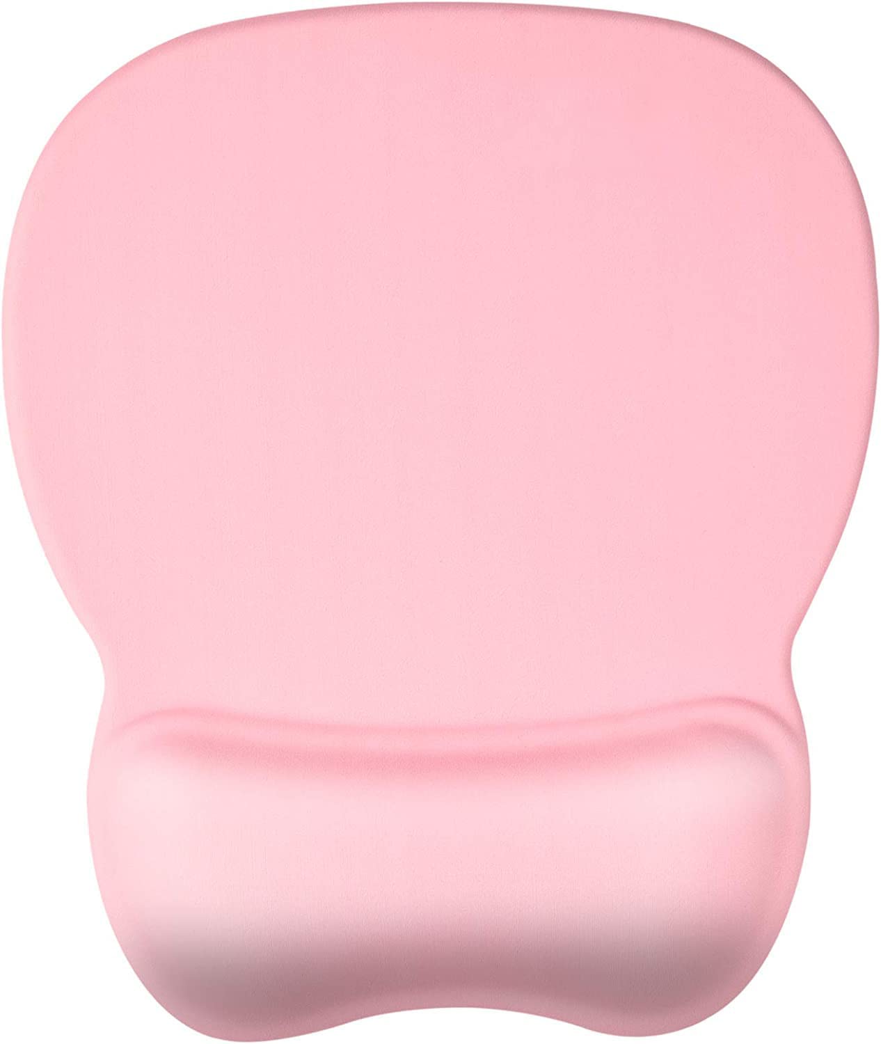 EooCoo Ergonomic Gaming Mouse Pad with Wrist Support Gel Rest for Laptop at Internet Cafe, Home & Office, Non-Slip Silicone Base Mouse Mat MP04PN - Pink