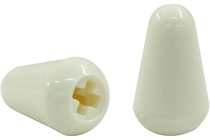 Jiozermi 2 Pcs White Guitar Plastic 5 Ways Switch Tips，Pickup Selector Switch Caps Pickup Switch Knobs