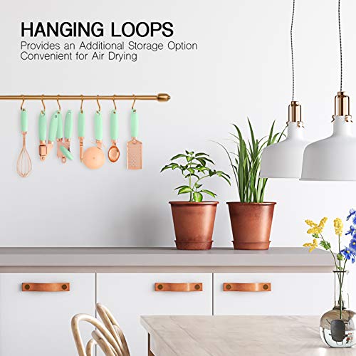 COOK With COLOR 7 Pc Kitchen Gadget Set Copper Coated Stainless Steel Utensils with Soft Touch