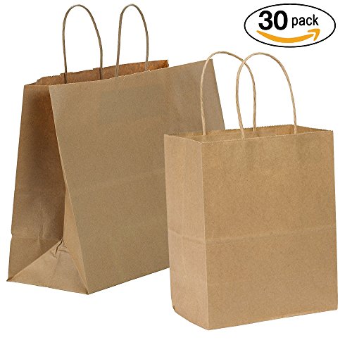8"x4.75"x10" & 16"x6"x12" 15 Pcs Each - Brown Kraft Paper Shopping Bags With Handles | Gift | Wedding | Party | Craft Durable Reusable Merchandise Retail Bags (30) - Thumbnail 6