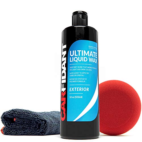 Carfidant Premium Liquid Car Wax Kit - Ultimate Liquid Wax Paint Sealant - Easy to Apply - Nano-Polymer Protection - Car Detailing Products Car Wash Kit - Microfiber Towel + Applicator (Best Easiest Car Wax)