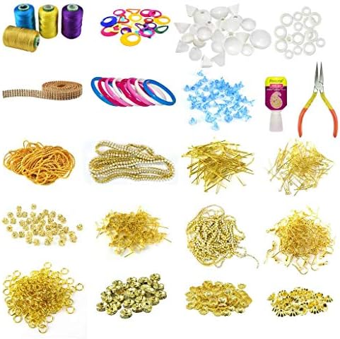 Unobite 24 Piece Silk Thread Jewellery Making Kit for Making Bangles and Earings with All Essential Accessories - Bangles Size 2.6