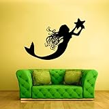 Wall Vinyl Sticker Decals Decor Art Bedroom Design Mural Sea Ocean Mermaid Girl Star Cartoon Nymph (Z2052)