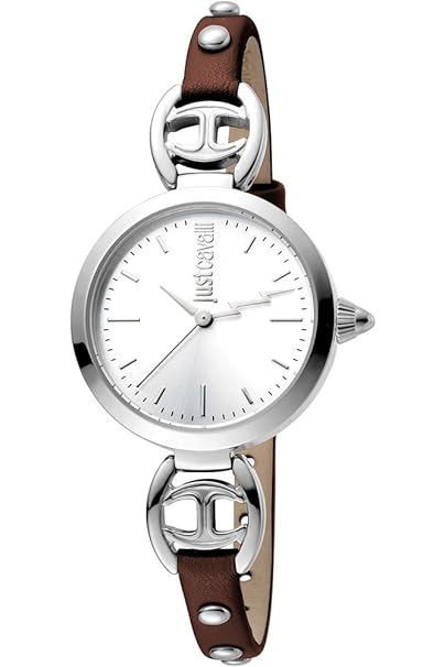 Just Cavalli Damen Analog Quarz Uhr mit Leder Armband JC1L009L0115