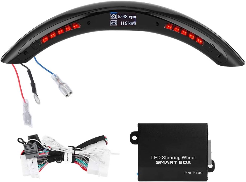 Qiilu LED Steering Wheel Display, Universal 3rd Gen LED Performance Steering Wheel