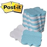 3M Sticky Scroll Shape Post It Notes Pads, Large, Blue / White, Pack of 12