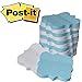 3M Sticky Scroll Shape Post It Notes Pads, Large, Blue / White, Pack of 12