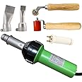 Hot Air Plastic Welder Welding Gun Plastic Repair Welder Kit, 2 Flat Welding Nozzles, 40mm Silicone Seam Roller and Brass Seam Roller