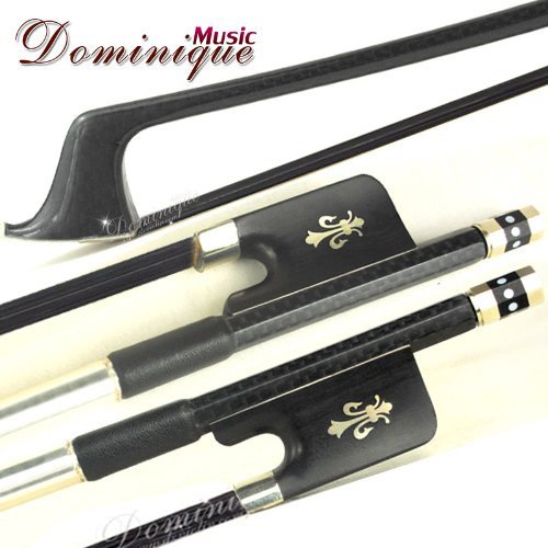 Top D Z Strad 3/4 #3625 Bass Bow Carbon Fiber French Type w/ Fleur de lys frog