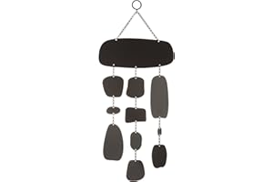 EVERLY HART COLLECTION Gallery Solutions Black Geometric Shapes Kinetic Metal Mobile Wall Hanging, 9x21