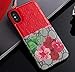 IPhoneX/XS Case - New Elegant Luxury PU Leather Classic Style Protect Cover Case Compatible with iPhoneX iPhoneXS Only(Red Flower)