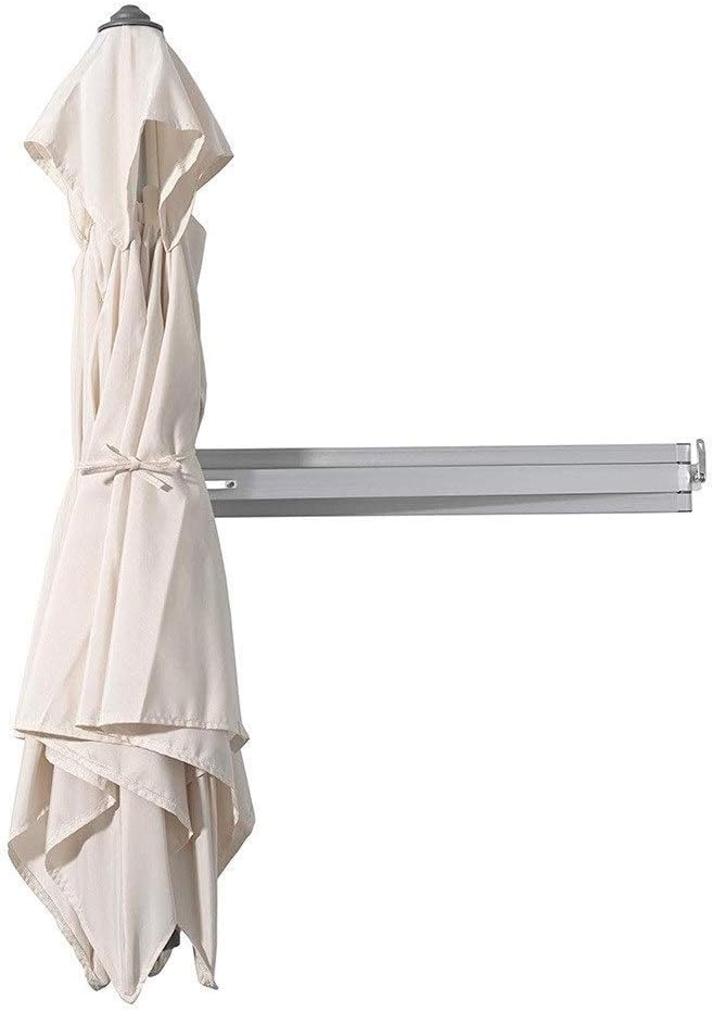 Portable parasols 2.1m Square Wall Mounted Cantilever Patio Umbrella, Aluminium Frame & Polyester Canopy, Tilting Sunshade For Outdoor Garden Balcony