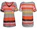 SmallDragon Women's V-neck Summer Casual Short Sleeve Top Tee Blouse T-shirt (Large, Red)