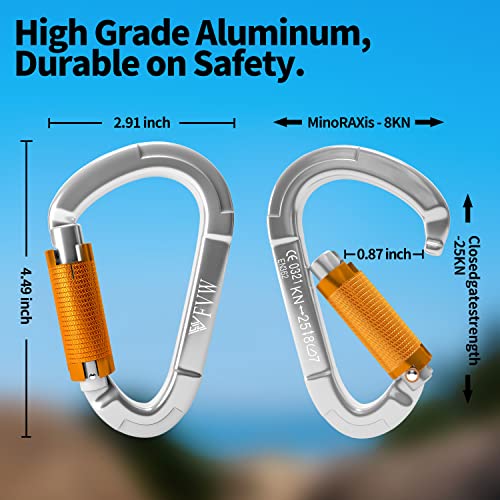 FVW Auto Locking Rock Climbing Carabiner Clips,Professional 25KN (5620