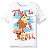 Curious George Boys' Toddler Boys' Short Sleeve Graphic T-Shirt, White, 4T