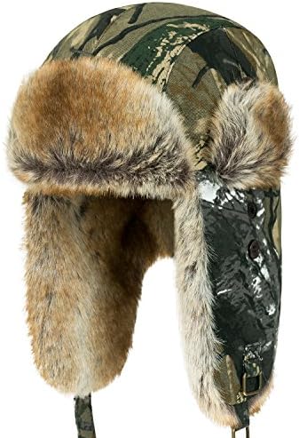 Howels Camouflauge Faux Fur Lining Cotton Aviator Trapper Trooper Bomber Hat
