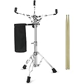 Snare Drum Stand Snare Stand with Drumstick Holder and a Pair of 5A Drum Sticks Fit for 8 to 15 Inch Snare Drum and Practice