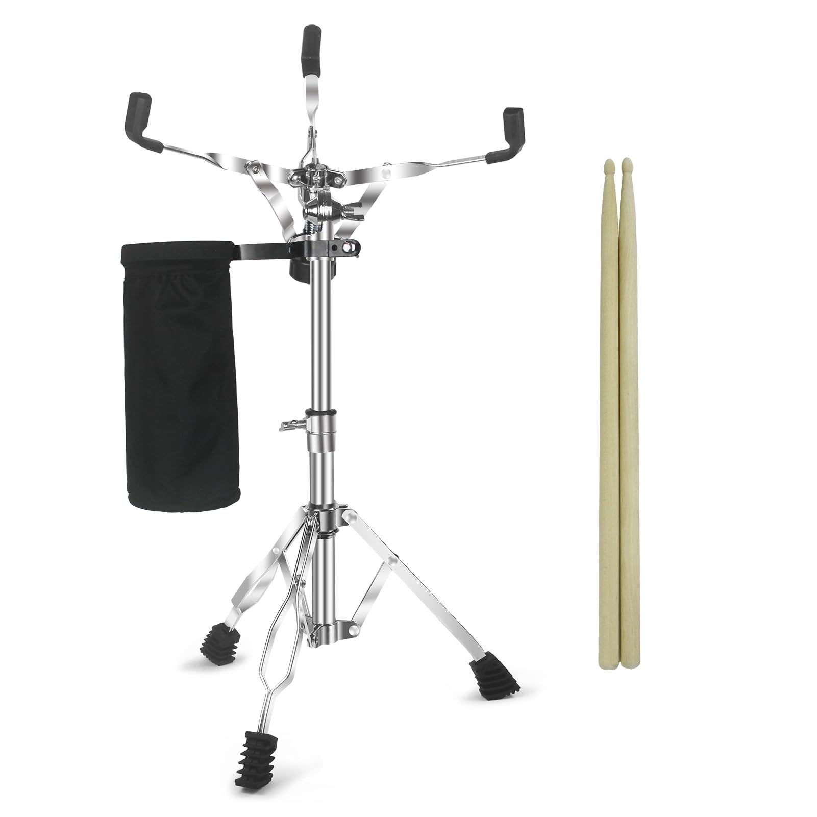 Photo 1 of Snare Drum Stand Snare Stand with Drumstick Holder and a Pair of 5A Drum Sticks Fit for 8 to 15 Inch Snare Drum and Practice Pad, Adjustable Height 15.8 to 22.8 Inches for Drum Beginners