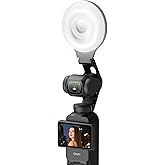 AMAZEAR LED Video Fill Light for DJI OSMO Pocket 3 Accessories Auto-Follow Gimbal Selfie Vlog Auxiliary Lighting, CRI≥95, 3-C