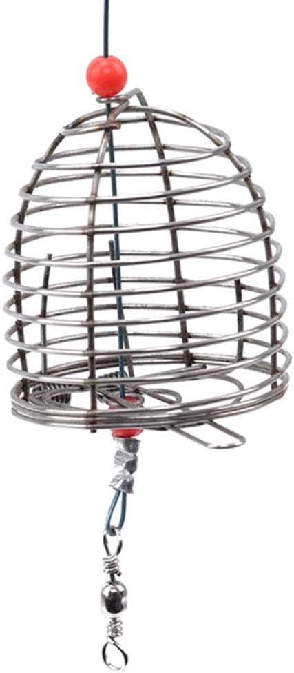 SUNSKYOO Fishing Bait Trap Cage Stainless Steel Feeder Holder Fishing Tackle