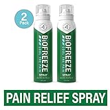 Biofreeze Pain Relief Spray, 4 oz. Aerosol Spray, Pack of 2, Colorless (Packaging May Vary)