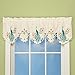 Collections Etc Embroidered Peacock Rod Pocket Window Valance