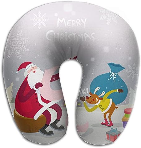Merry Christmas Sisha Claus U-shaped Memory Neck Pillow Upgrades 3D Full Print Super Soft And Comfortable For Rest