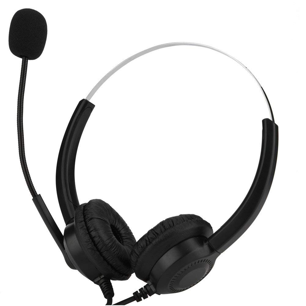Aramox USB Headset Hands-free Universal USB Call Center Telephone Headset Wired PC Headset with Microphone Noise Canceling