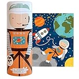 Petit Collage Tin Canister Jigsaw Floor Puzzle, Into Space, 64 Pieces