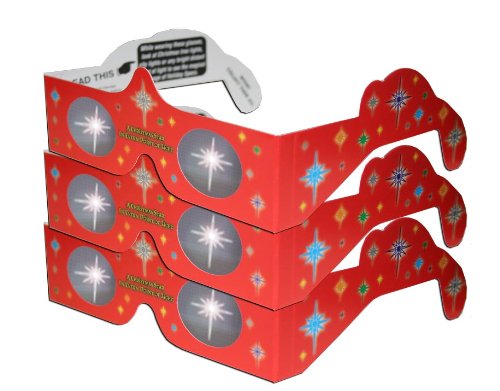 3D Christmas Glasses - Holiday Specs - Transform Christmas Lights Into Magical Images - Christmas Star - 3 Pairs by 3Dstereo Holiday Eyes Glasses