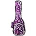 Hola! Music Heavy Duty CONCERT (up to 24 Inch) Ukulele Gig Bag with 15mm Padding, Purple Flowers