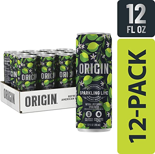 ORIGIN ORGANIC & NON-GMO LIME FLAVOR SPARKLING WATER, 12 FL OZ, RECYCLABLE ALUMINUM CANS (12 COUNT)