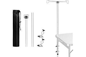 Moosinily Lamp Pole for Camping Table 3FT/4FT/5FT/6FT Picnic Table Camping Kitchen Camp Lantern Stand Lamp Stand for Camping Accessories Hanging Poles Lantern Pole Hanger for Outdoor Indoor Silver