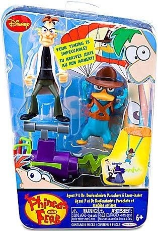 Phineas and Ferb Disney Figure Set - Agent P Dr. Doofenshmirtz Parachute and Laserinater