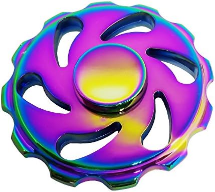 Fidget Spinner toy, Spin 2-5 Min EDC Hand Spinners Prime Tri-Spinner for Kids Adults, Relieves Stress Desktop Cool Gadgets, Fiddle Spinner for ADD ADHD Anxiety Autism … (Rainbow-XHL)