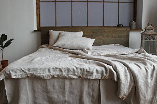 Pure linen duvet cover in natural linen oatmeal, white, off-white or grey color, twin, full, queen, king and calKing sizes available