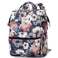 Kinmac Waterproof Laptop Backpack with USB Charging Port for Laptop Up to 15.6 Inch Men Women Student Travel Outdoor Backpack (Camellia)