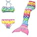 Bigface Up 3PCS Girls Swimsuit Mermaid Tail Swimwear Bikini Set Costume for Swimming