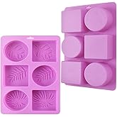 ionEgg Rectangle and Oval Silicone Soap Mold with Leaf Patterns, Pack of 2