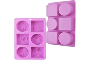 ionEgg Rectangle and Oval Silicone Soap Mold with Leaf Patterns, Pack of 2