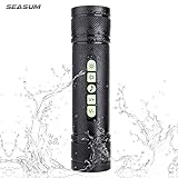 Bicycle bluetooth speakers - wireless speaker with led flashlight and 5200mAh power bank by SEASUM - waterproof speaker for your outdoor bicycle exercise IP 5/6 - enjoy your cycling life