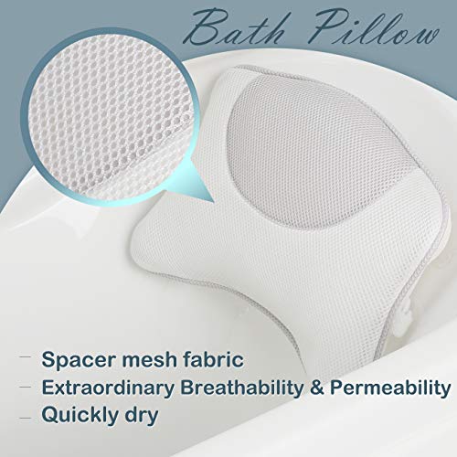 Luxurious Spa Bath Pillow for tub, Bathtub pillow for Neck, Head and Shoulder support with Suction Cups - Thumbnail 3