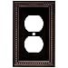 Brainerd 64410 Beaded Single Duplex Outlet Wall Plate / Switch Plate / Cover, Venetian Bronze