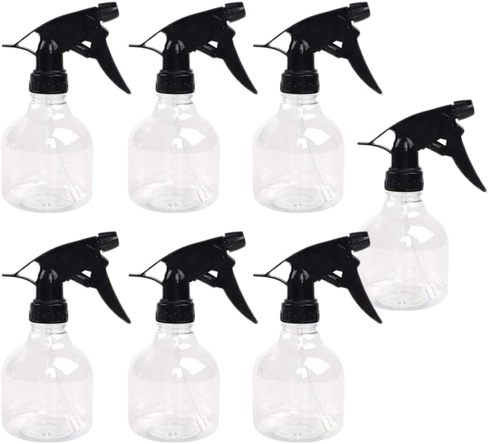 7 Pcs 8 Oz Empty Plastic Spray Bottles with Black Trigger Sprayer, Adjustale Nozzle Sprayer Refillable Sprayers for Planting, Cooking, Hair and Cleaning Solutions : Garden & Outdoor