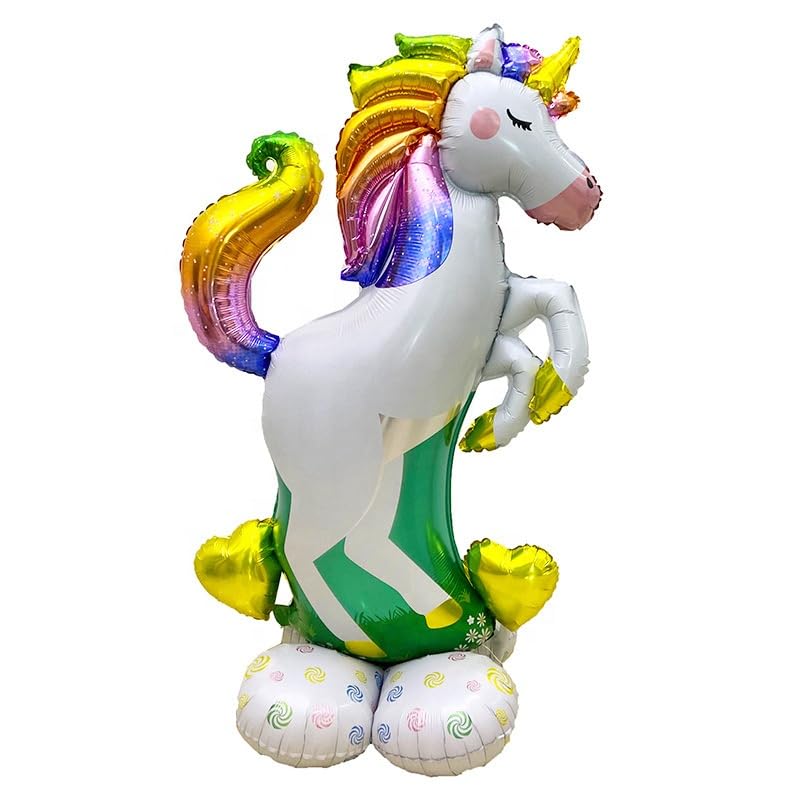 Unicorn Standing with base Foil Balloon, 1m