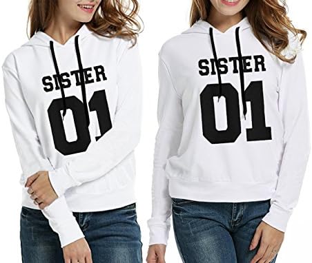 JINT Best Friends Hoodies Sister 2 Pack BFF Couple Hooded Sweatshirt for Teen Girls