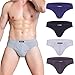 wirarpa Men's 4 Pack 100 Cotton Underwear Briefs No Fly Contour Pouch Soft Covered Waistband, Small